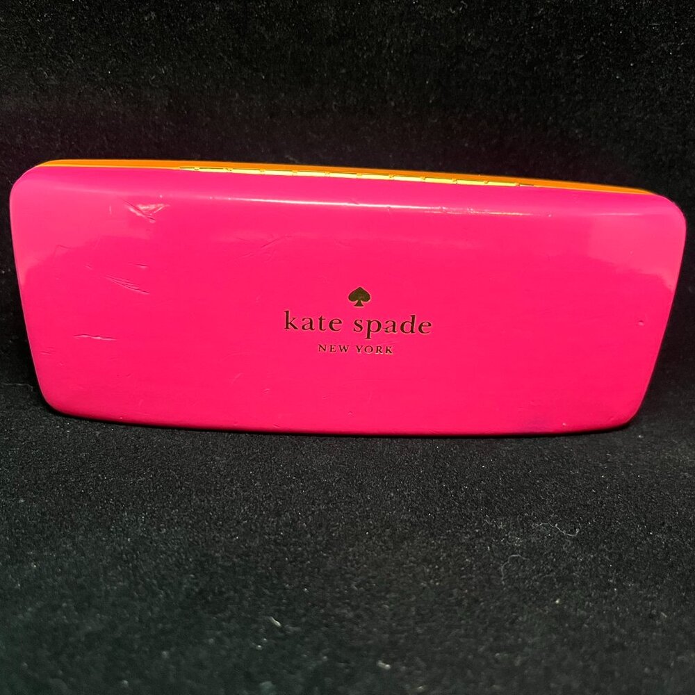 Kate Spade New York Clamshell Sunglass Eyeglass Case Pink & Orange (no glasses)